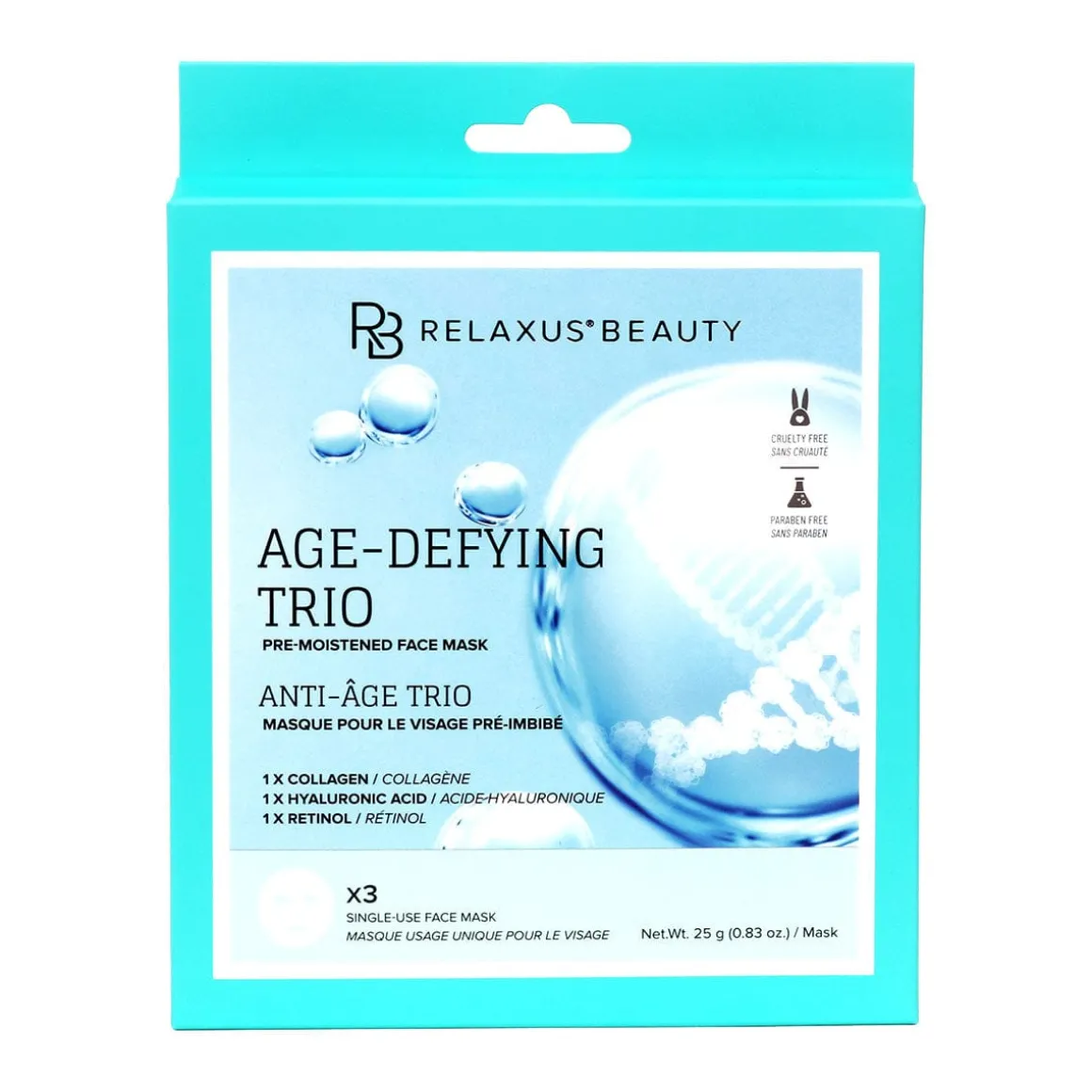 Age-Defying Trio Face Masks (3-Pack) - Displayer of 12
