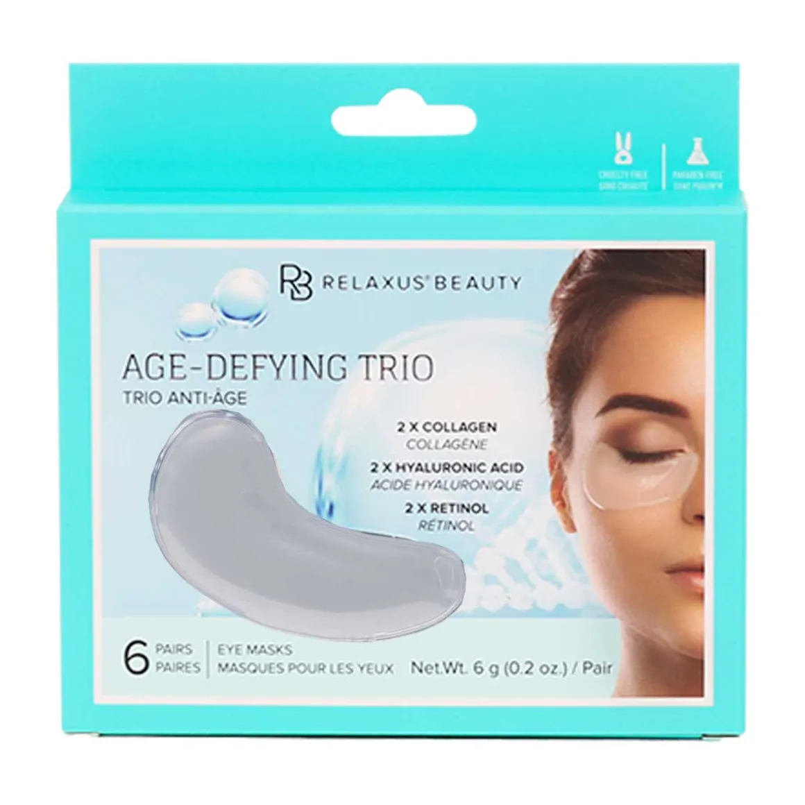 Age-Defying Trio Hydrogel Eye Masks (6-Pack) - Displayer of 12