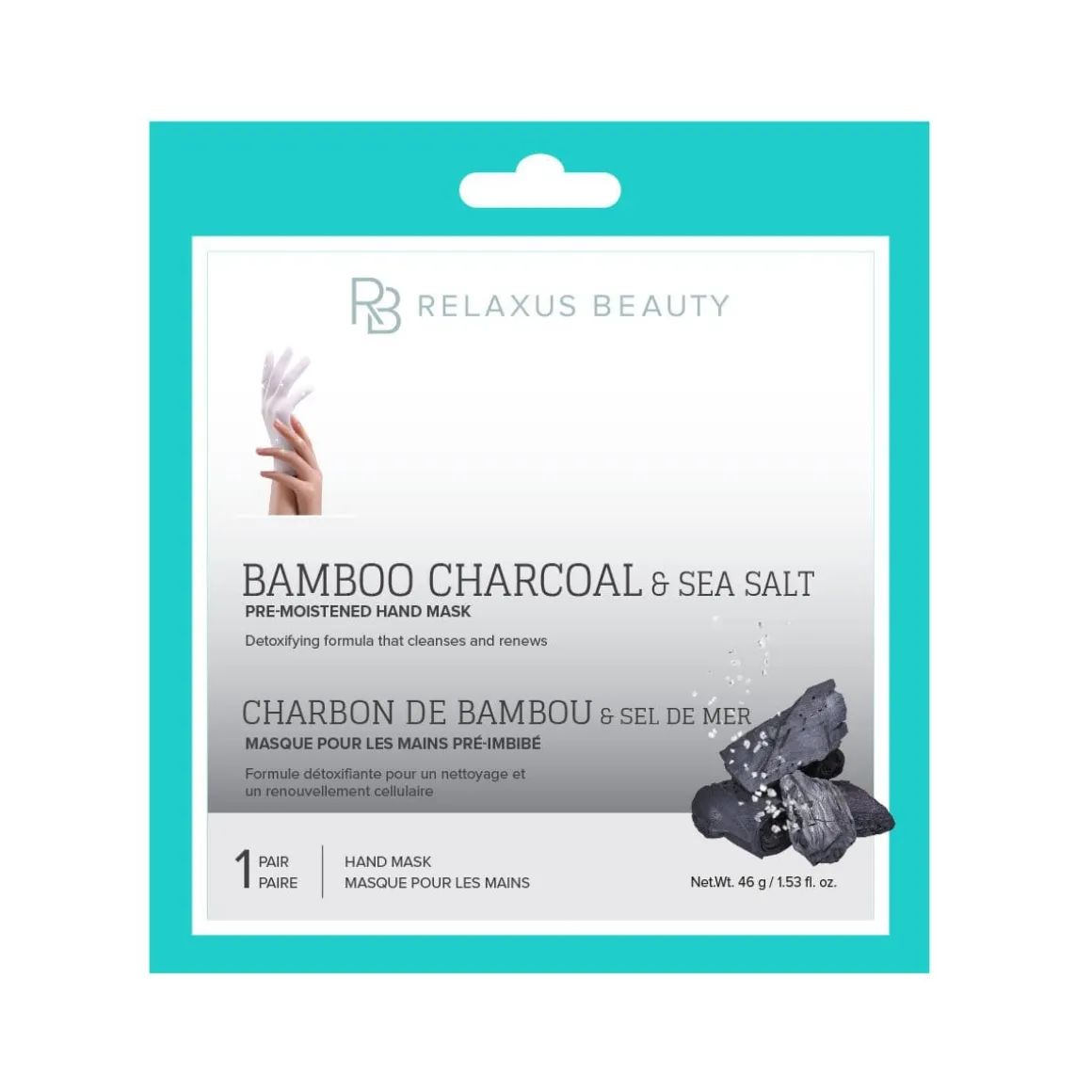 Bamboo Charcoal, Sea Salt Hand Mask - Displayer of 12