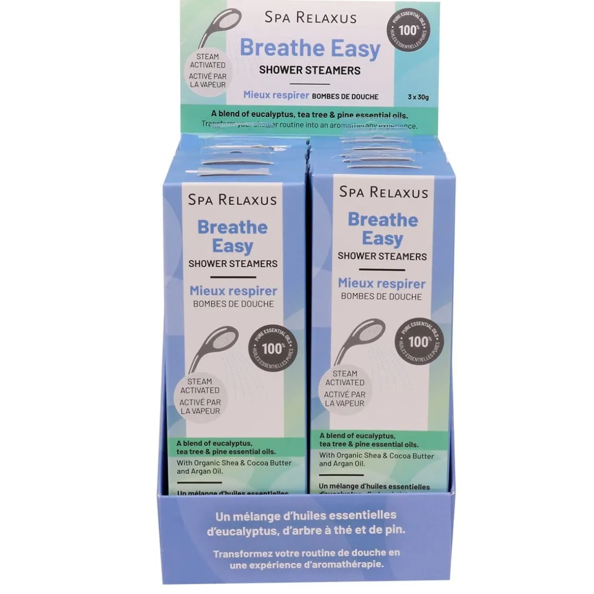 Breath Easy Shower Steamers (3-Piece Set) Displayer of 12