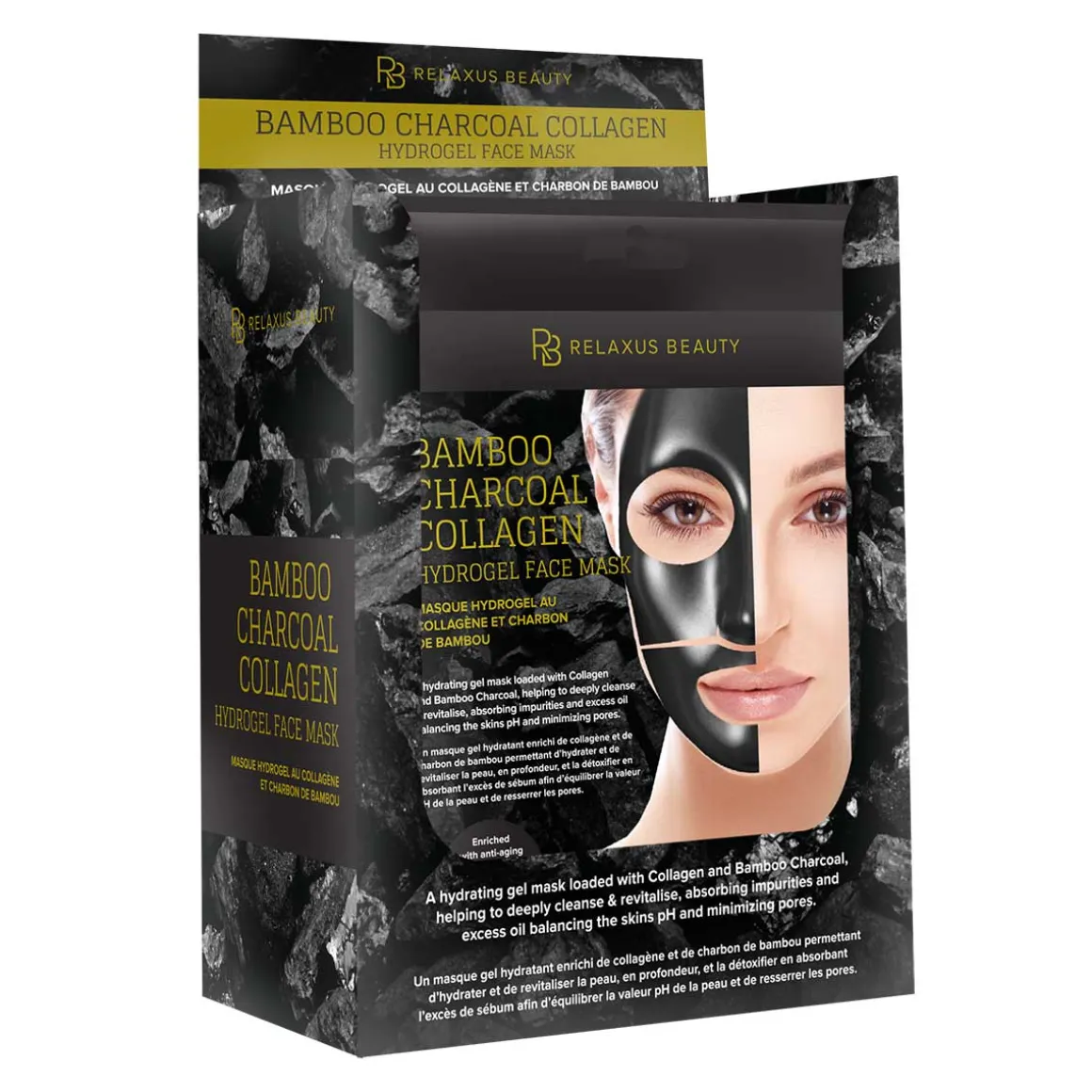Charcoal Collagen Hydrogel Facial Mask Displayer of 6