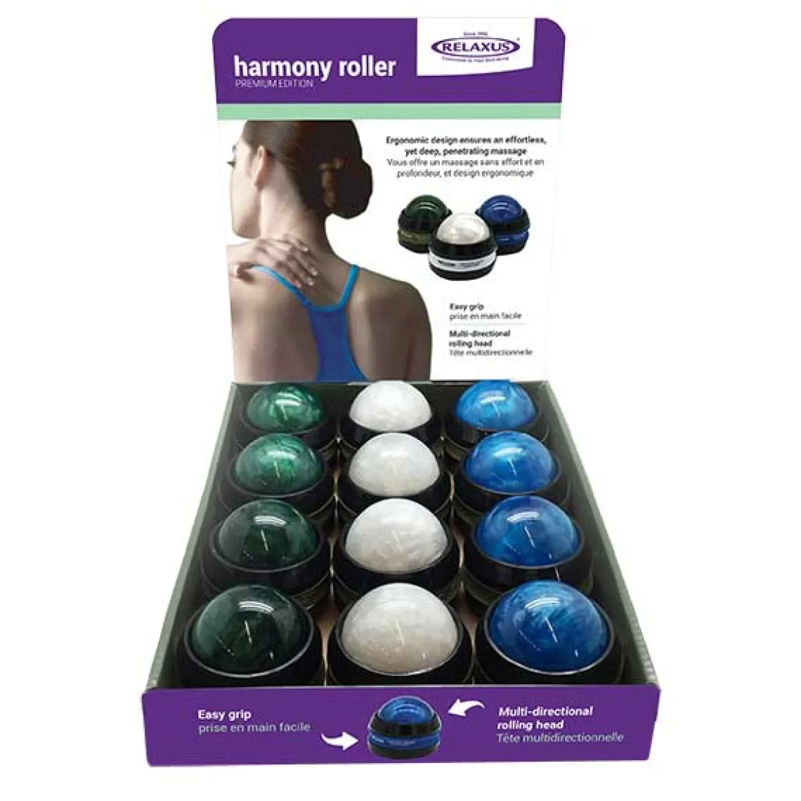 Classic Edition Harmony Handheld Massage Rollers Displayer of 12