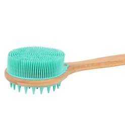 Dual-Sided Large Silicone Turquoise Bath Brush