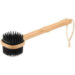 Dual-Sided Small Black Silicone Bath Brush