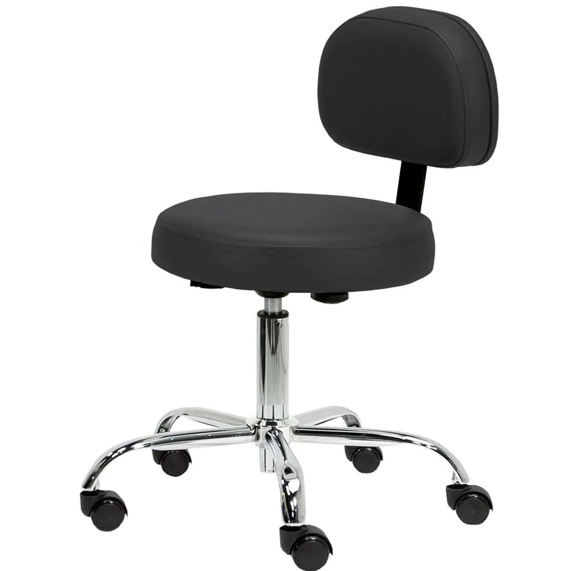 Earthlite Pneumatic Rolling Massage Stool With Back Support
