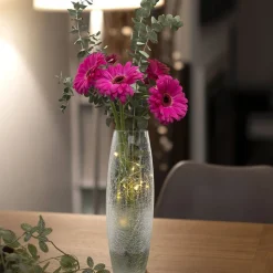 Faerie LED Crackle Glass Vase