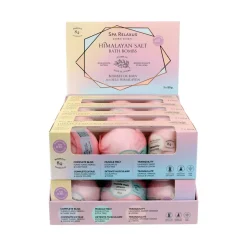 Himalayan Salt Bath Bombs 3 Piece Gift Set (3 x 80 g) - Displayer of 8