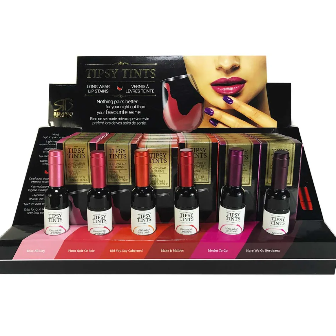 Tipsy Tints Lip Stains Displayer of 24