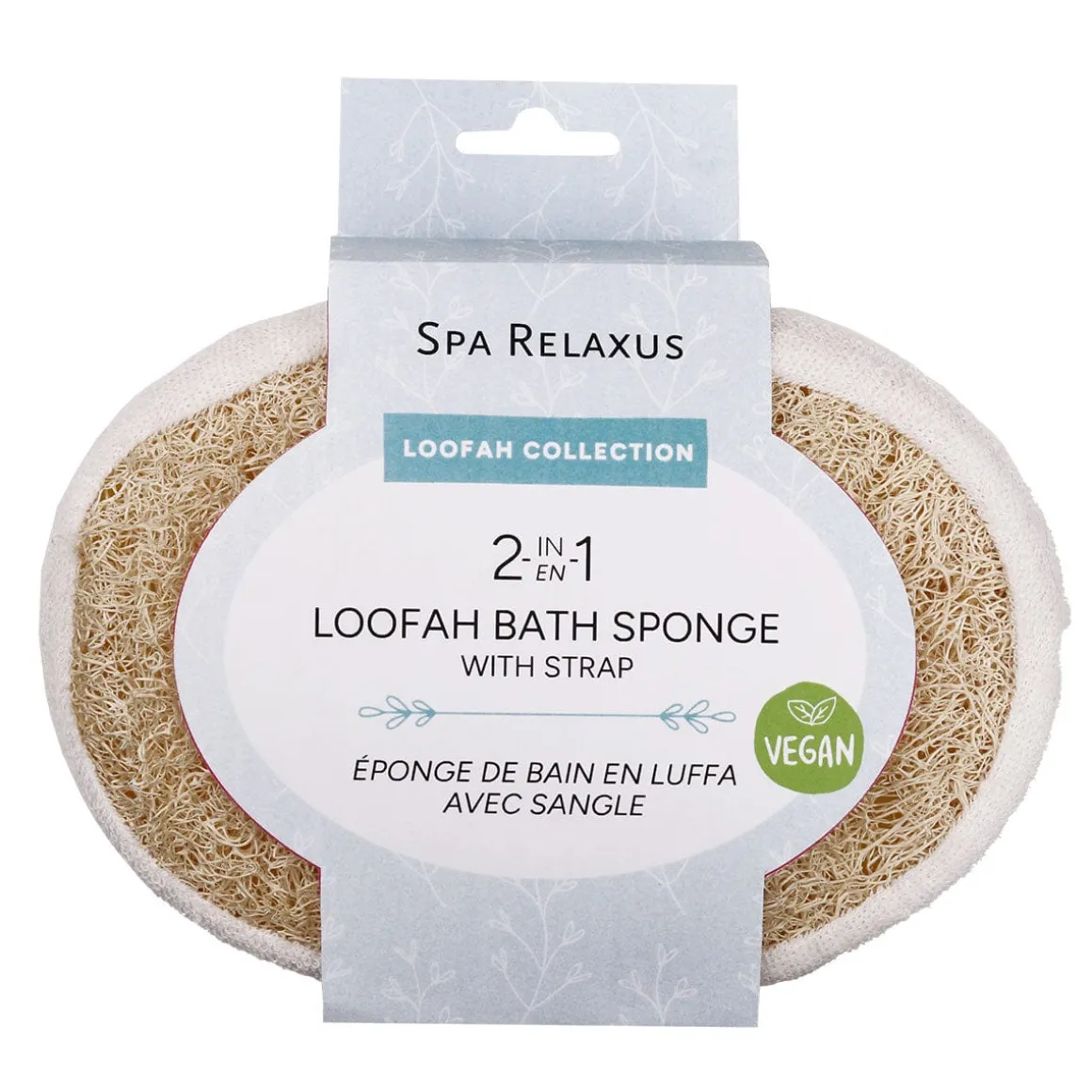 Vegan 2-IN-1 Loofah Bath Sponge with strap