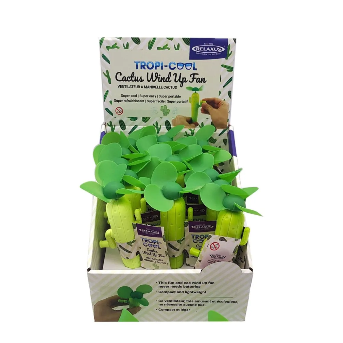 Wind Up Cactus Travel Fan Displayer of 18